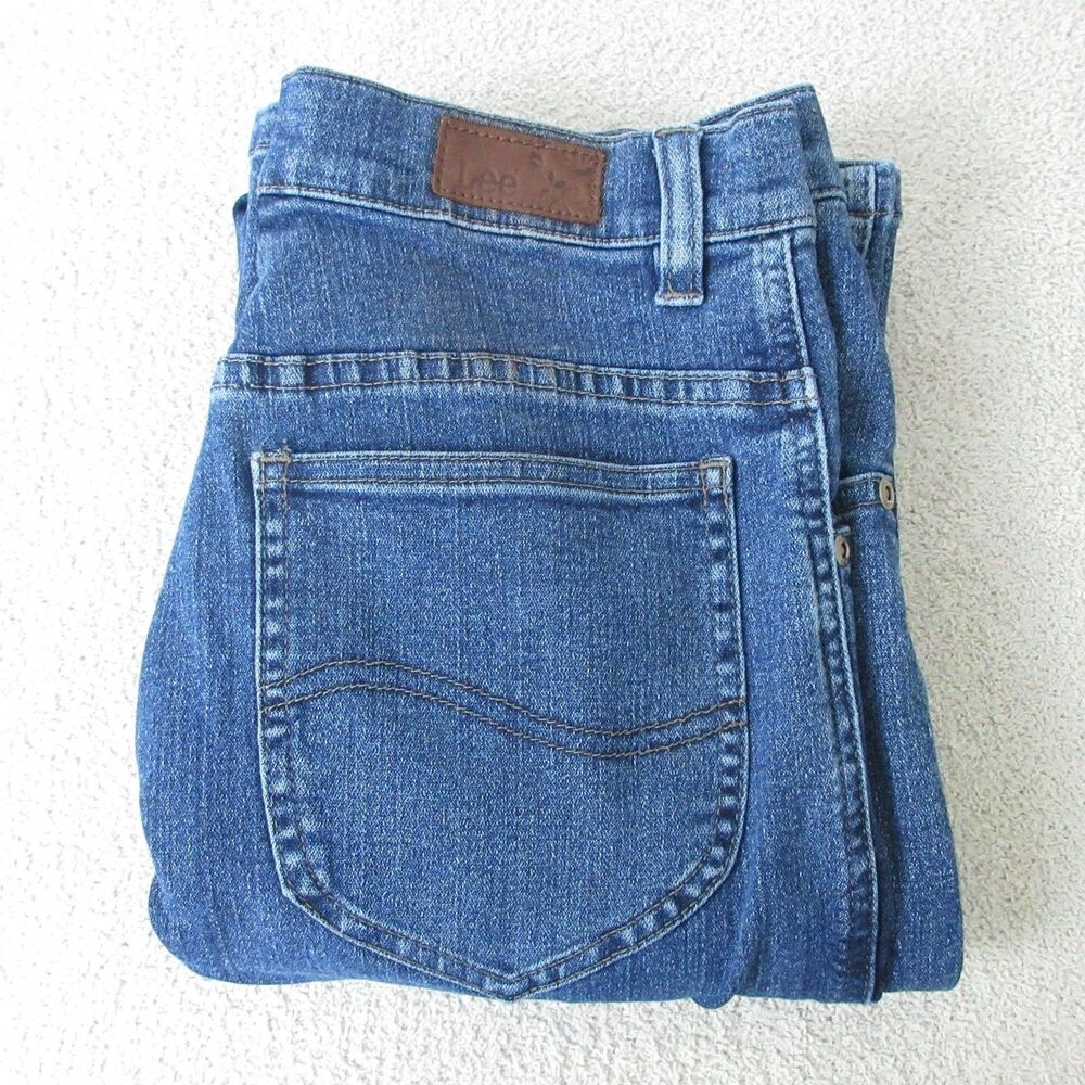 Lee Jeans Womens 6 (28x31) Bootcut At The Waist Blue Stretch Denim 5 Pocket